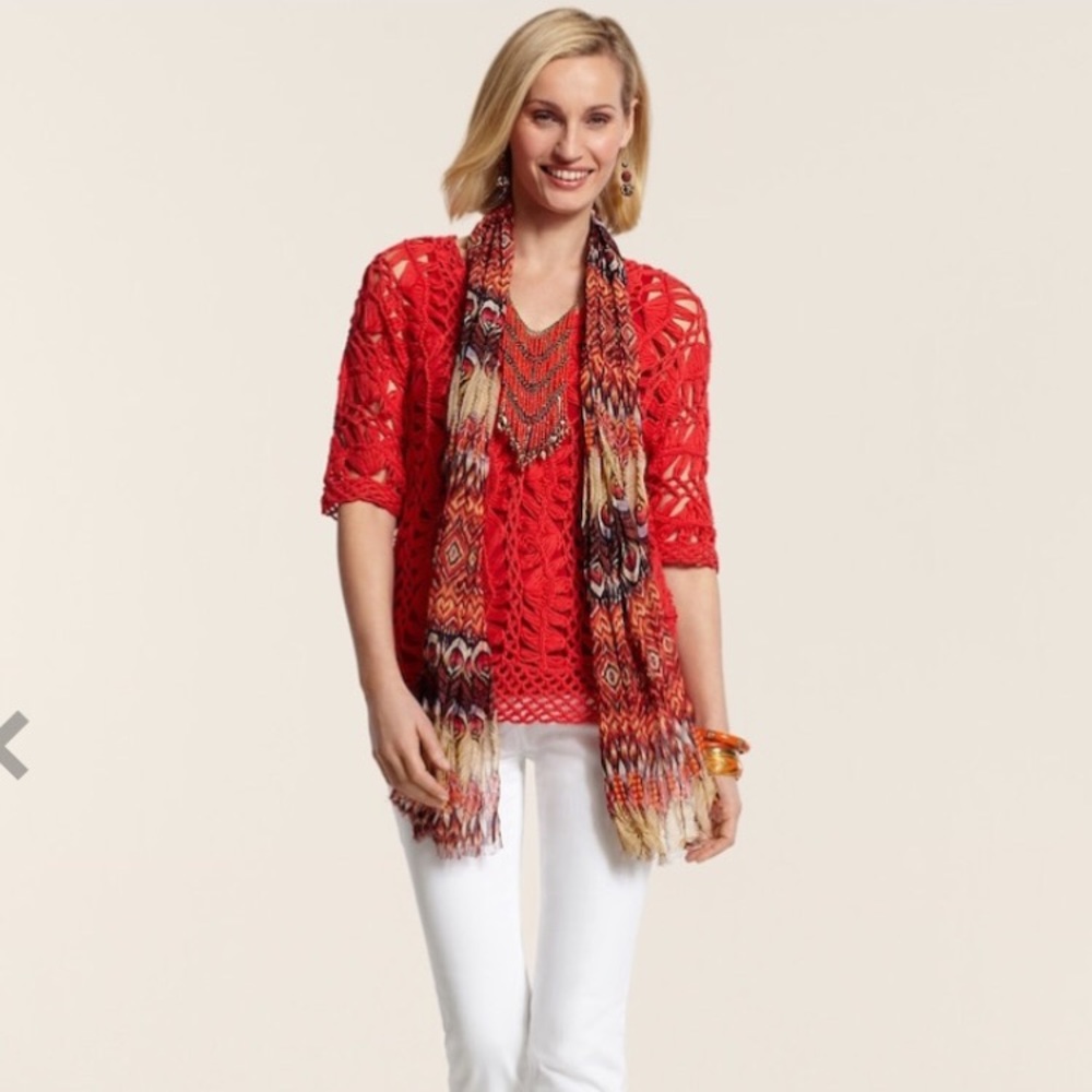 Chico’s Kenzie Macrame size 1 beach cover up - Picture 2 of 7